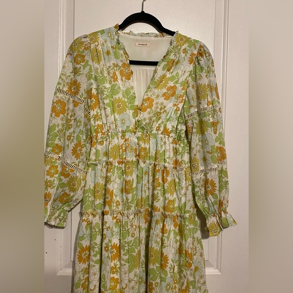SundayUp Vibrant Floral Dress 70s Style SZ Small - Picture 1 of 8